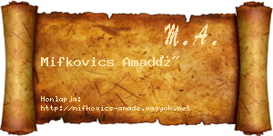 Mifkovics Amadé névjegykártya